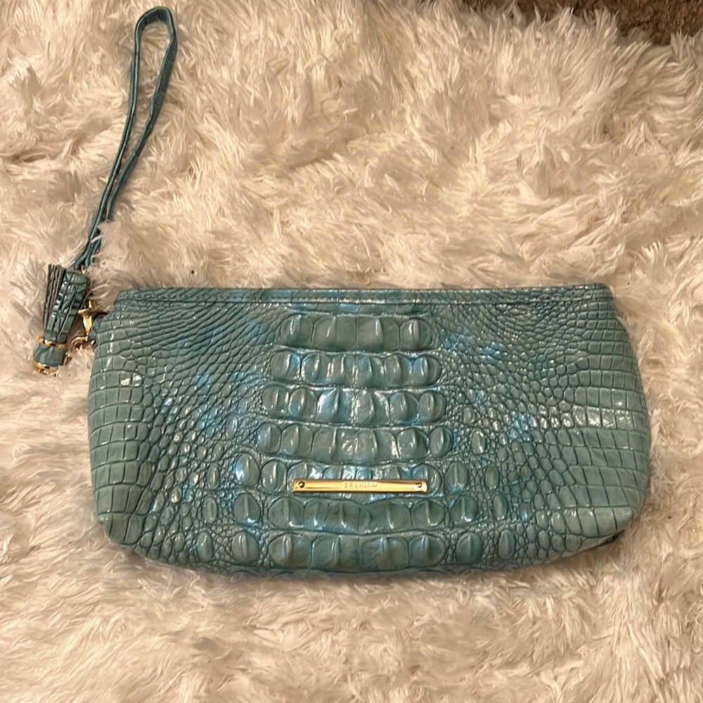 Brahmin Teal Wristlet